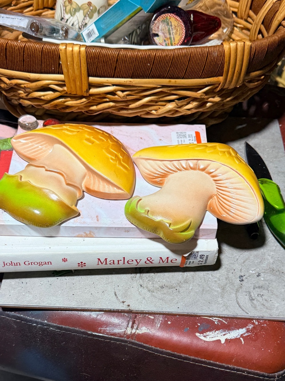 Home Accent “Vintage Miller Studio Chalkware Mushroom Wall Plaques Set 1970s Ret